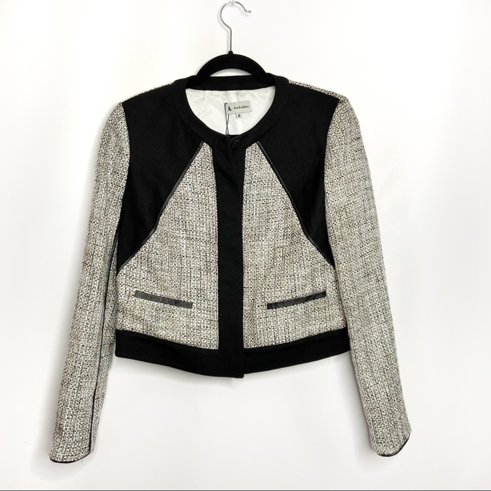 Ava & Aiden Black White Tweed Jacket